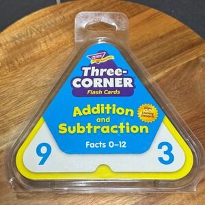 Trend Enterprises Three-Corner Flash Cards Addition Subtraction Math Facts 0-12